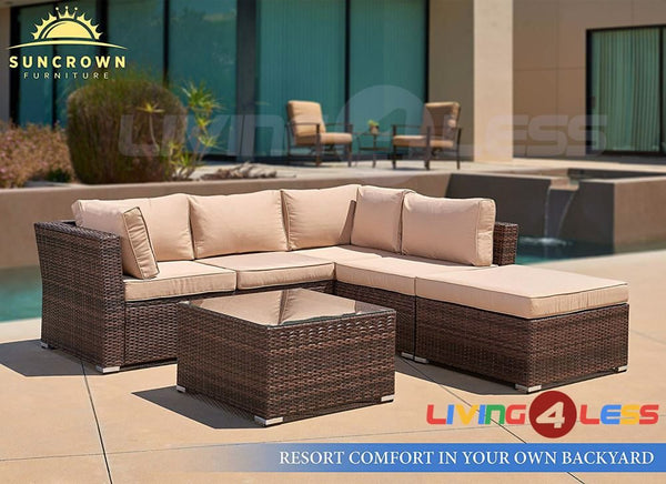 Suncrown All-Weather Outdoor Furniture Sectional Sofa (4-Piece Set)