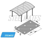 3m x 5m Extra High Aluminium Outdoor Canopy Car Port 8MM ANTI-UV Panels