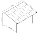 Wall Mounted Patio Cover 4360 L x 2550 W Aluminium Canopy,  Carport, Lean To Pergola