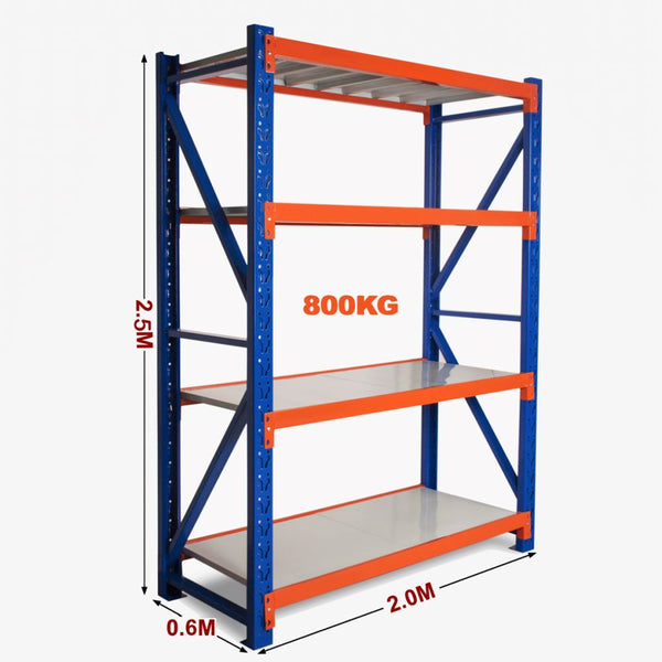2.5m Tall Single Bay Heavy Duty Storage Shelving 2500H x 2000W x 600D