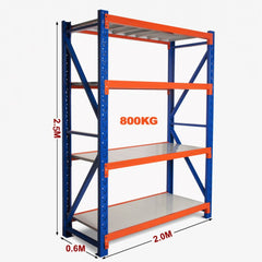 2.5m Tall Single Bay Heavy Duty Storage Shelving 2500H x 2000W x 600D