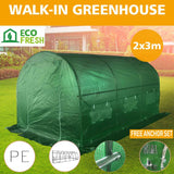 3m x 2m x 2m Tunnel Greenhouses Strong Galvanised Frame