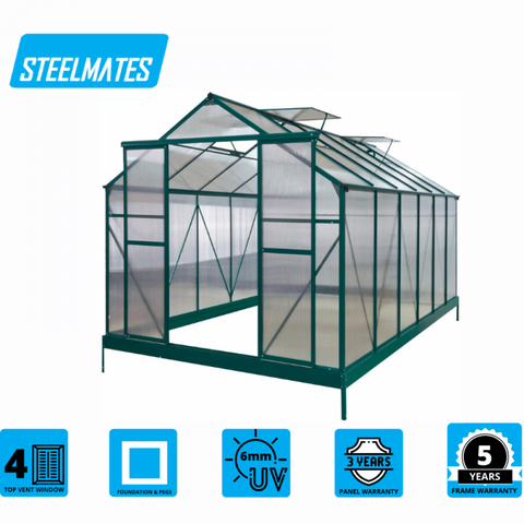 2.44M X 4.37M THE ULTIMATE GREENHOUSE 6MM TWIN WALL