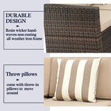 Solaura Outdoor 4-Piece Sofa Sectional Set All Weather Brown Wicker