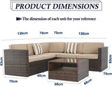 Solaura Outdoor 4-Piece Sofa Sectional Set All Weather Brown Wicker