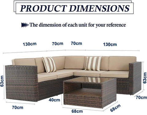 Solaura Outdoor 4-Piece Sofa Sectional Set All Weather Brown Wicker