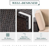 Suncrown All-Weather Outdoor Furniture Sectional Sofa (4-Piece Set)