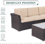 Suncrown All-Weather Outdoor Furniture Sectional Sofa (4-Piece Set)