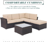 Suncrown All-Weather Outdoor Furniture Sectional Sofa (4-Piece Set)