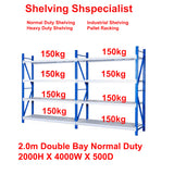 2.0m Double Bay Normal Duty 2000H X 4000W X 500D