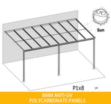 6180L x 3050W Aluminium Canopy, Patio cover