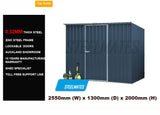Garden Shed 2.55m x 1.30m  Colour: Dark Gray
