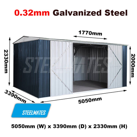 Workshop Shed 5.05m x 3.39m  Colour Ironsand Grey