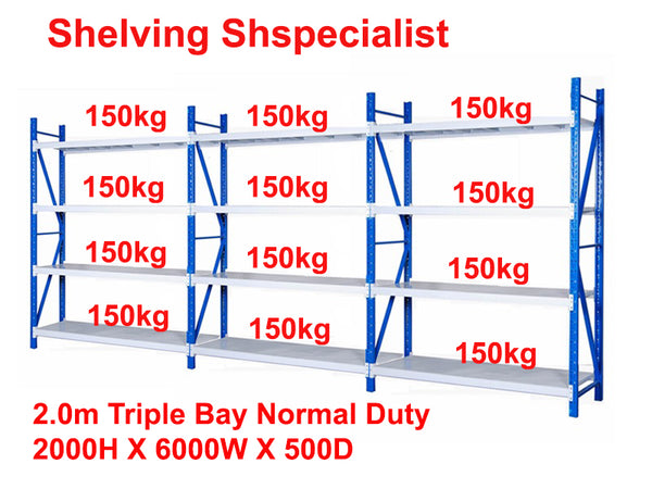 2.0m Triple Bay Normal Duty 2000H X 6000W X 500D