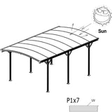 3m x 5m Extra High Aluminium Outdoor Canopy Car Port 8MM ANTI-UV Panels
