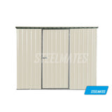 2.6m x 1.3m Garden Sheds Cream | Steelmates