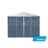 Garden Shed 2.55m x 1.72m Gable Roof with Slide Door  Colour: Grey