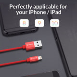 IPhone Cable ORICO High quality Braided Lightning 1m  Red Color