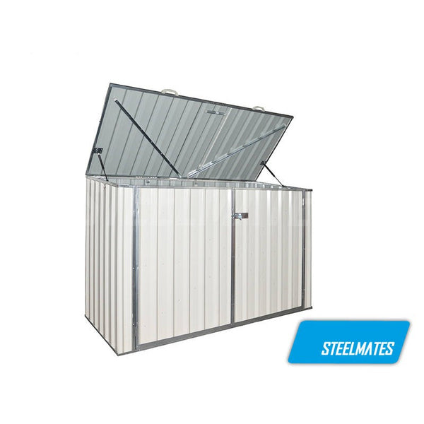 Bike Shed, Garden Storage Box, Wheelie Bin Storage, Pump Shed Cream