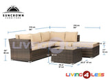 Suncrown All-Weather Outdoor Furniture Sectional Sofa (4-Piece Set)