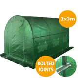 3m x 2m x 2m Tunnel Greenhouses Strong Galvanised Frame
